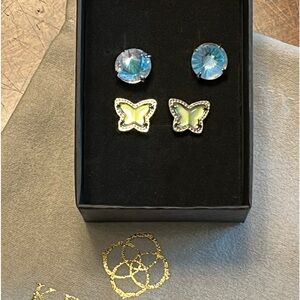 Kendra Scott Jolie and Lillia Stud Earrings in Dichroic Glass
